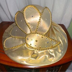 Mr HI’s Classic Elegant Women’s Church Hat - Gold